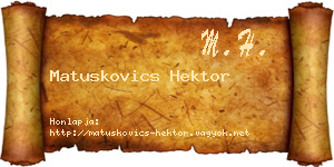 Matuskovics Hektor névjegykártya